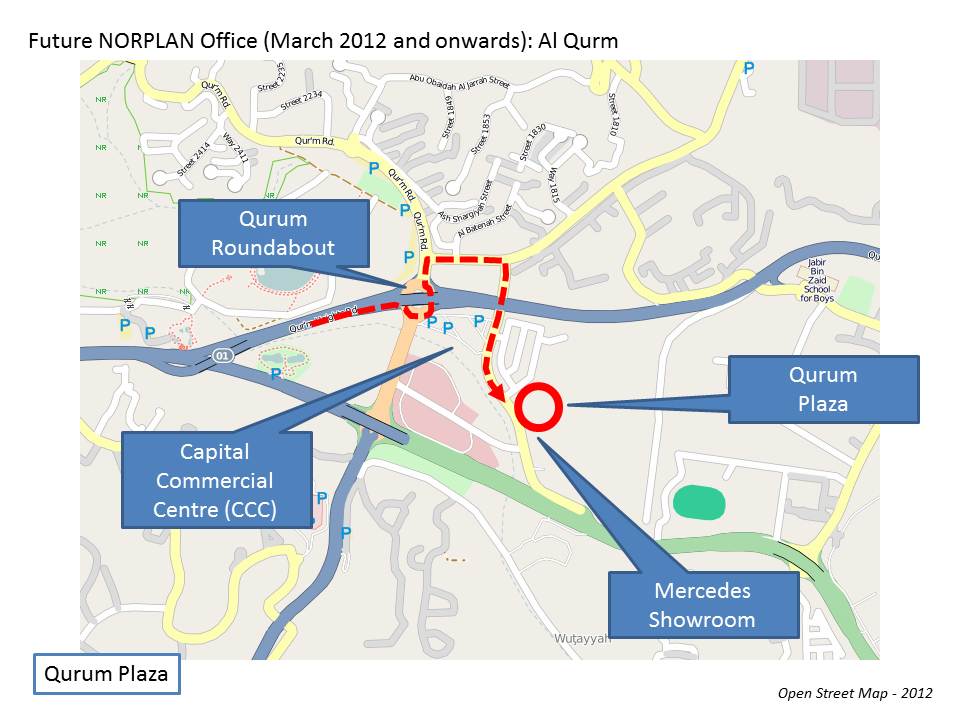 Location map for NORPLAN A/S, Oman Branch